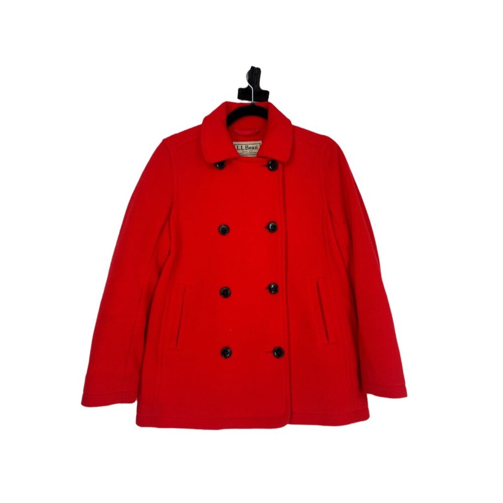 L.L. Bean Classic Red Peacoat Size XS Winter Coat - Picture 2 of 7